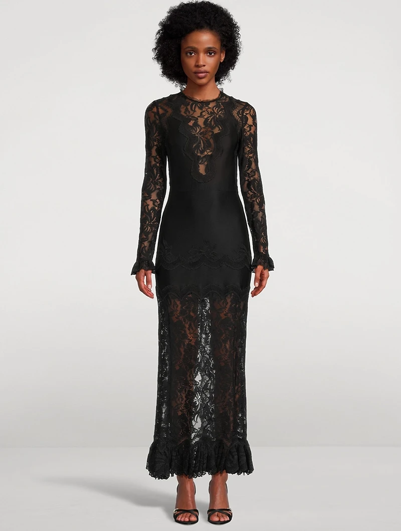 Lace And Jersey Dress