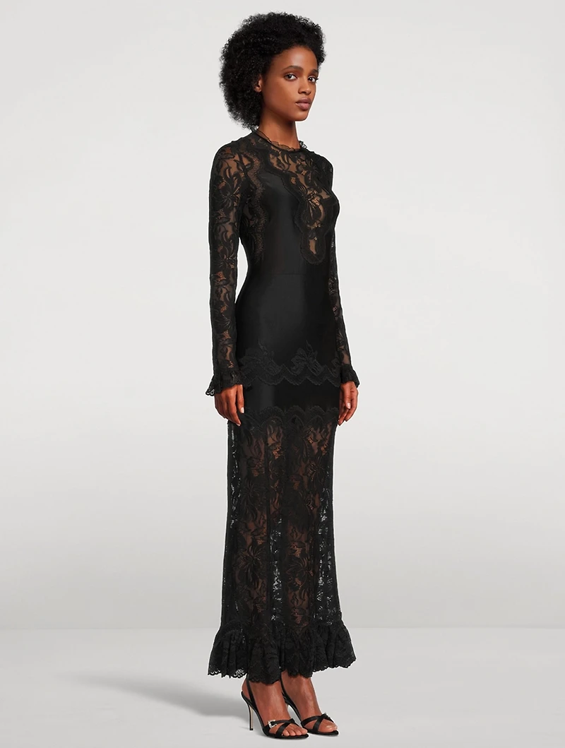 Lace And Jersey Dress