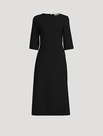 Solene Stretch Wool Gabardine Midi Dress