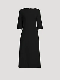 Solene Stretch Wool Gabardine Midi Dress