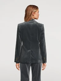 Double-Breasted Velvet Blazer