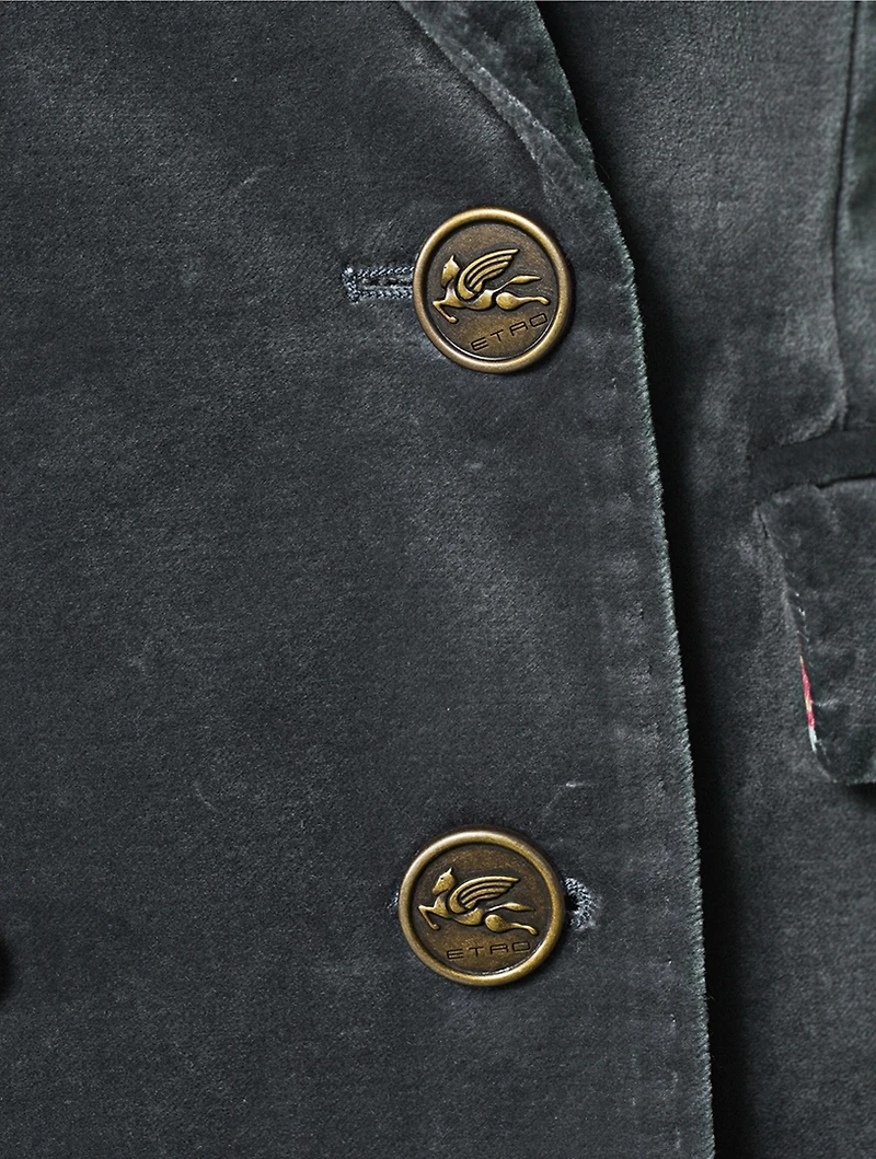 Double-Breasted Velvet Blazer