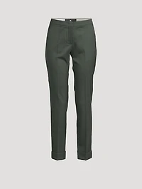 Stretch Wool Straight-Leg Trousers