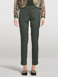 Stretch Wool Straight-Leg Trousers