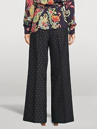 Jacquard Wide-Leg Trousers