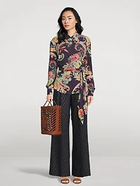 Jacquard Wide-Leg Trousers
