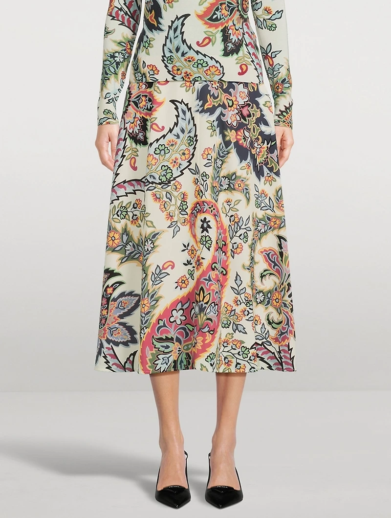 Midi Skirt Paisley Print