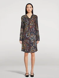 Twist-Front Dress Paisley Print