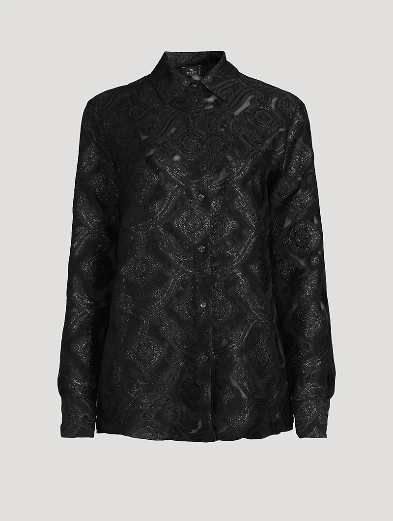 Paisley-Embroidered Shirt