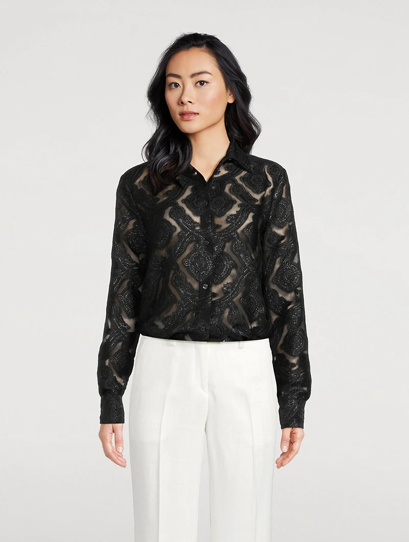 Paisley-Embroidered Shirt