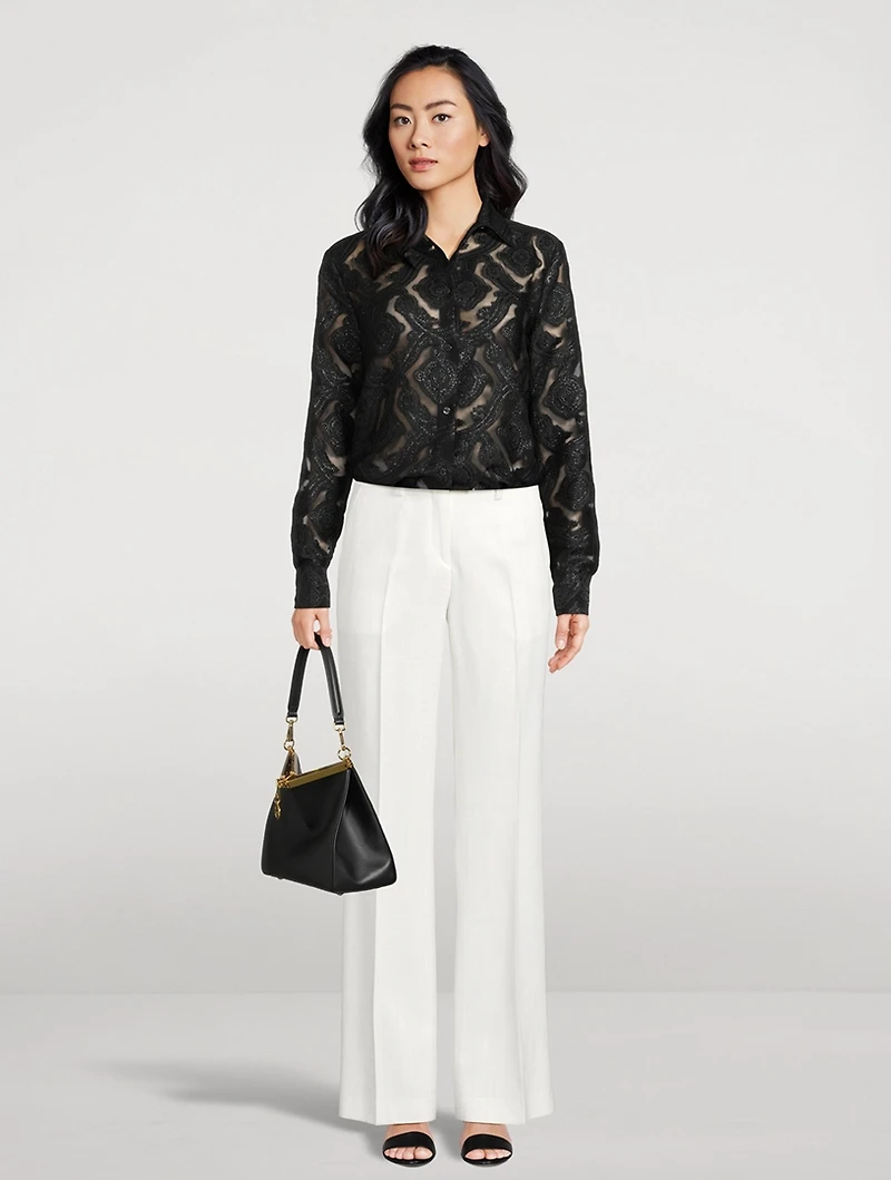 Paisley-Embroidered Shirt