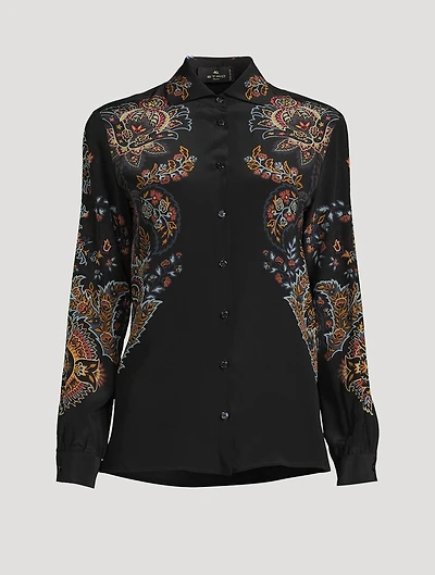Silk Shirt Paisley Print