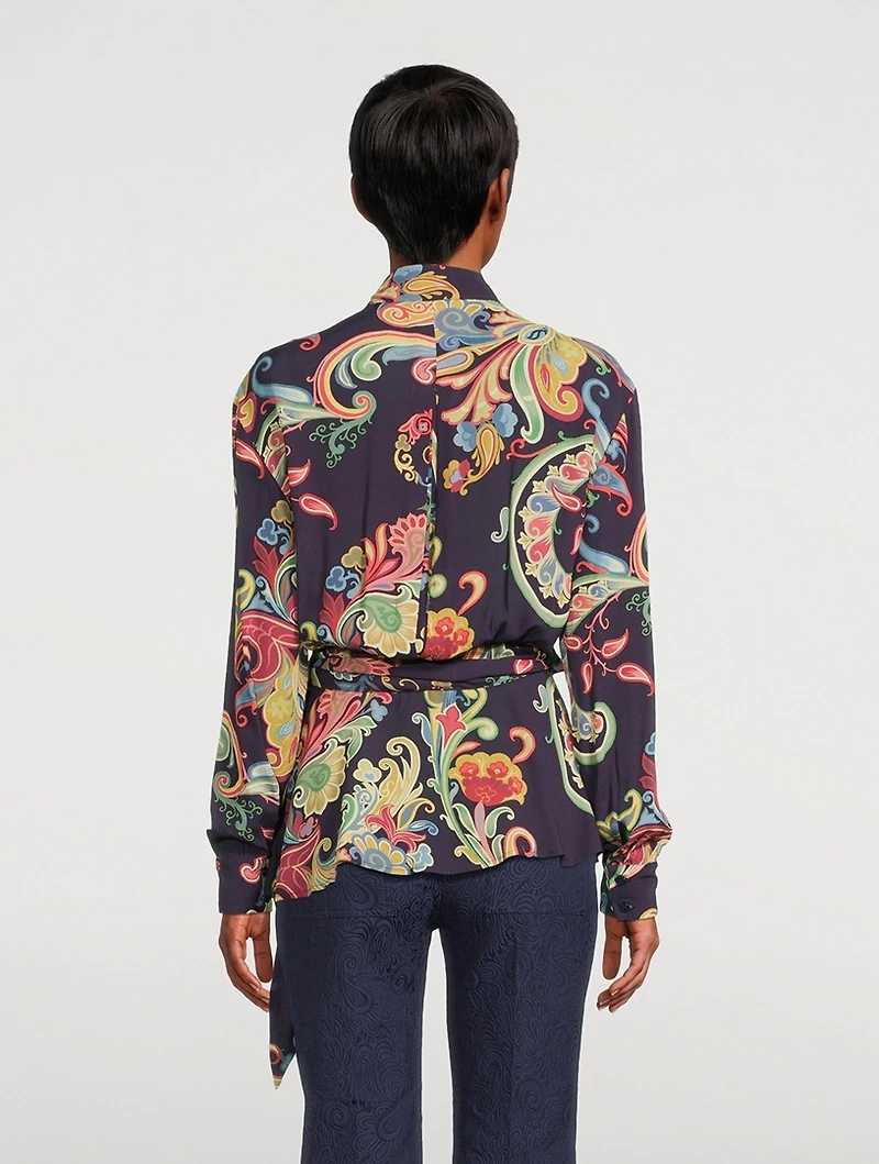 Wrap Shirt Paisley Print