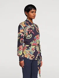 Wrap Shirt Paisley Print
