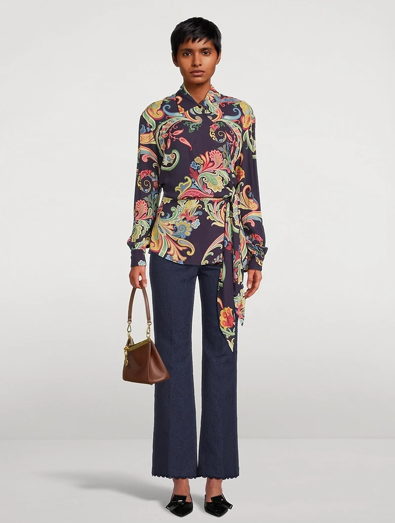 Wrap Shirt Paisley Print