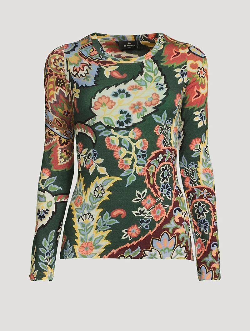 Jersey Top Paisley Print