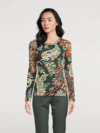 Jersey Top Paisley Print