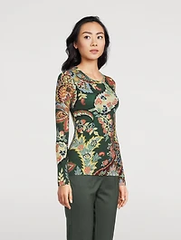 Jersey Top Paisley Print