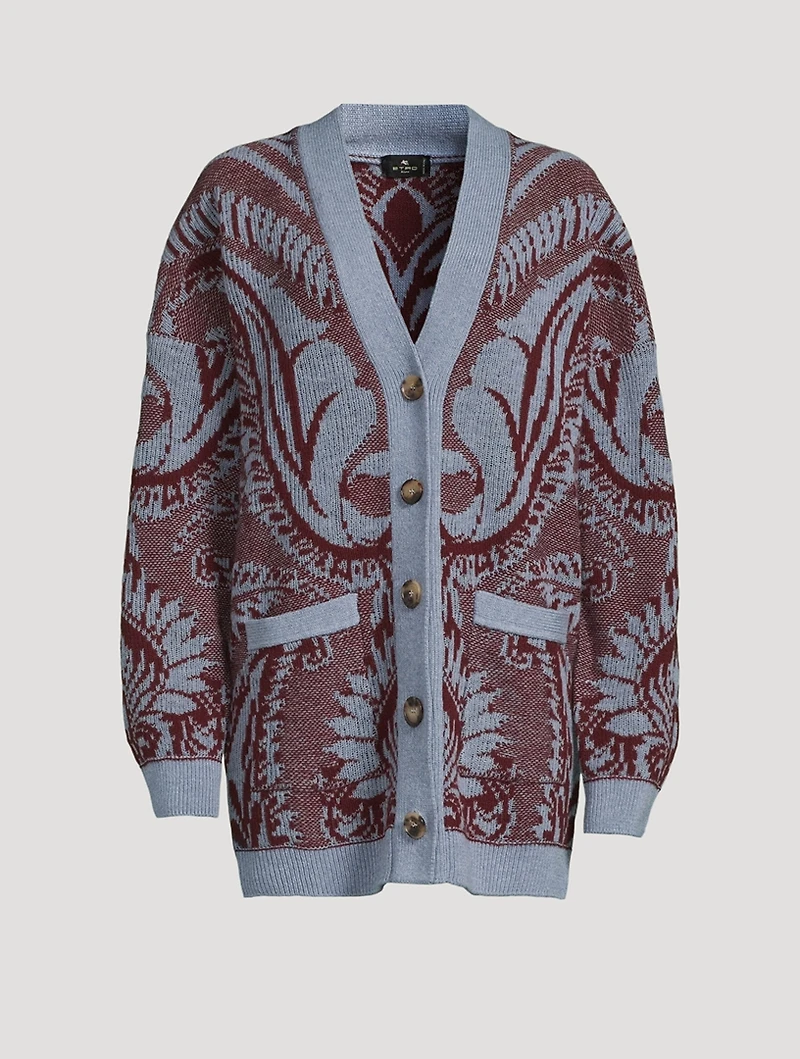 Jacquard Wool Cardigan