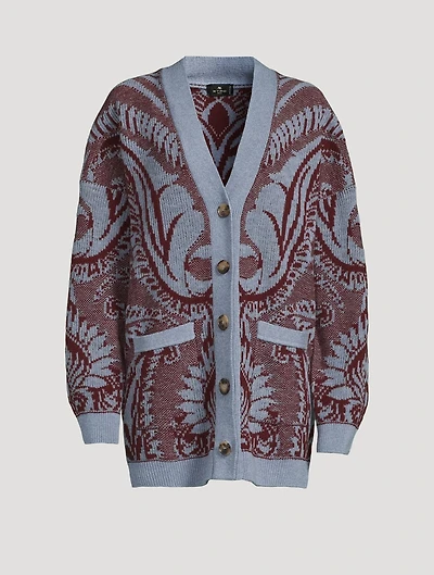 Jacquard Wool Cardigan