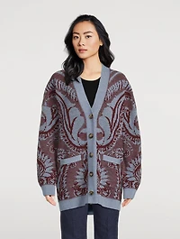Jacquard Wool Cardigan