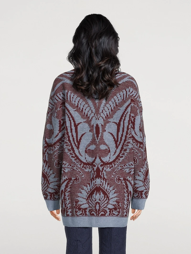 Jacquard Wool Cardigan