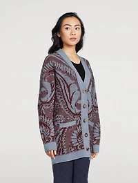 Jacquard Wool Cardigan