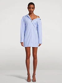 The Mini Shirt Dress Stripe Print