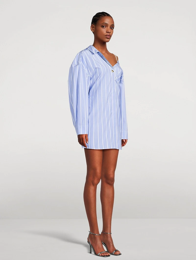 The Mini Shirt Dress Stripe Print
