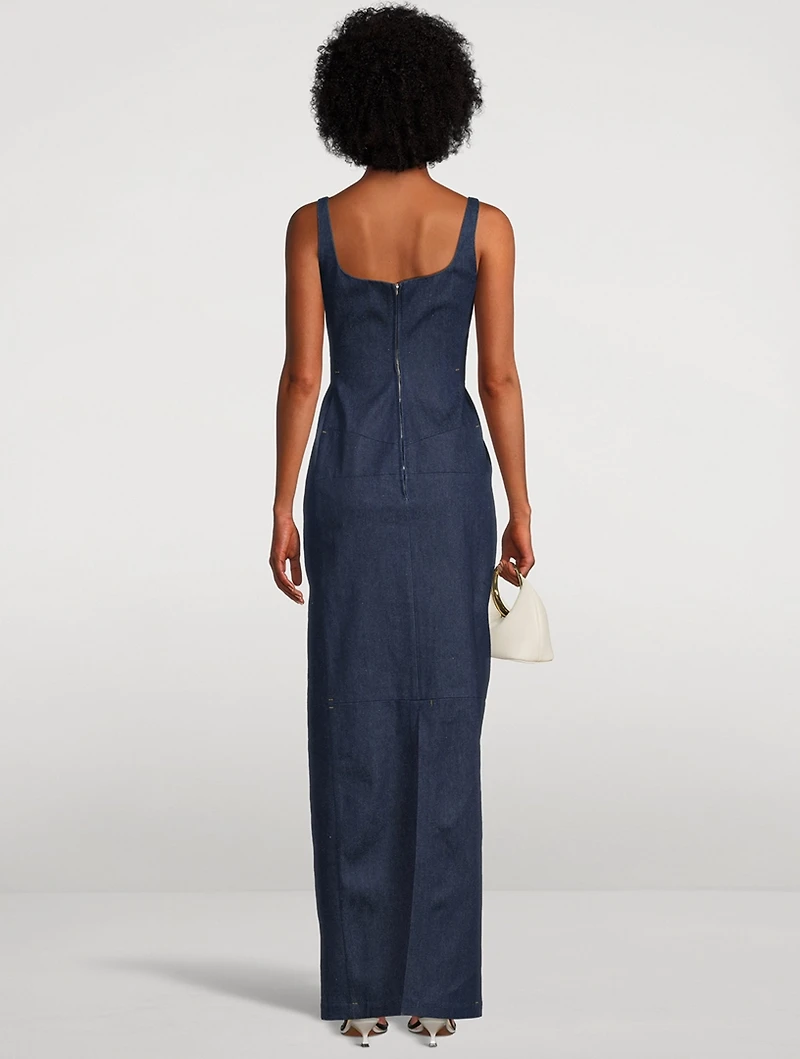 La Robe de-Nîmes Spoglio Denim Maxi Dress