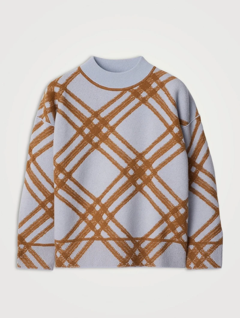 Check Wool Cashmere Sweater