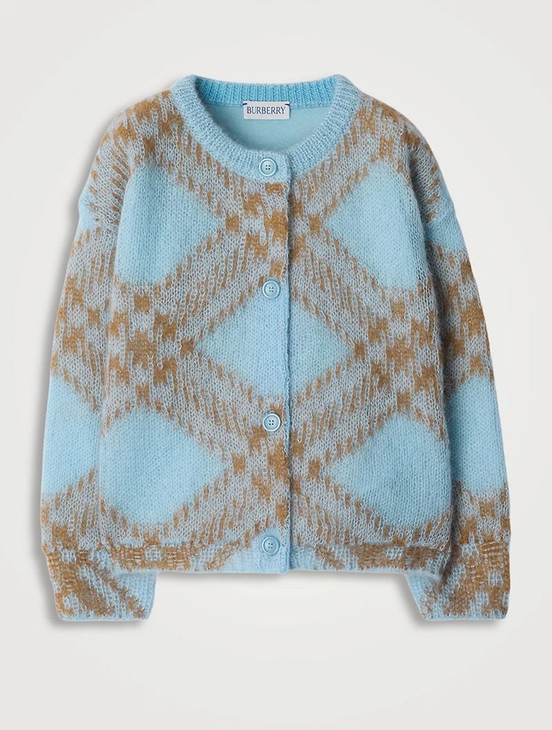 Check Intarsia Cardigan