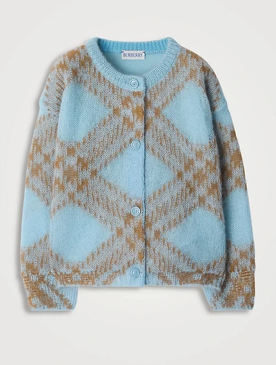 Check Intarsia Cardigan