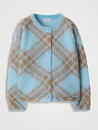 Check Intarsia Cardigan