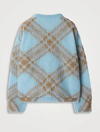 Check Intarsia Cardigan
