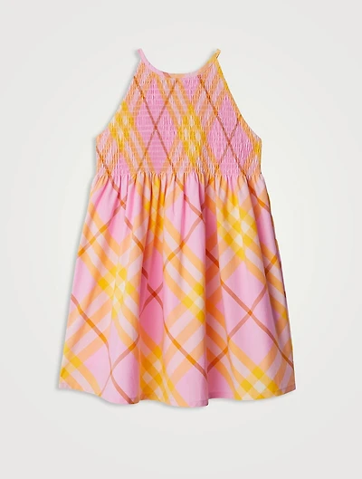 Check Cotton Sleeveless Dress