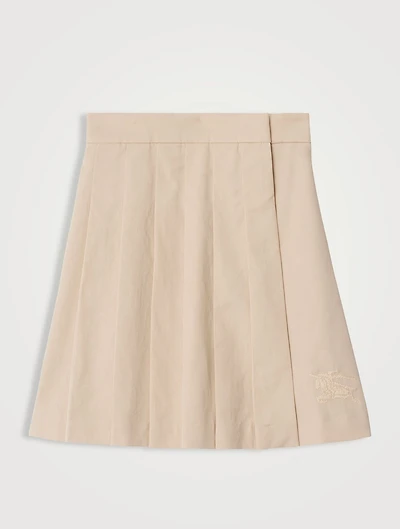 Cotton-Blend Pleated Skirt