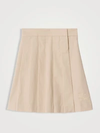 Cotton-Blend Pleated Skirt
