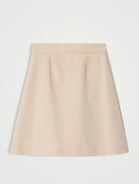 Cotton-Blend Pleated Skirt