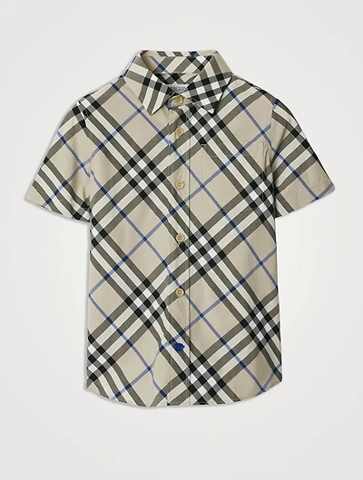 Check Cotton Short-Sleeve Shirt
