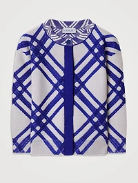Check Wool Cardigan