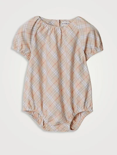 Check Cotton Bodysuit