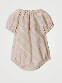 Check Cotton Bodysuit