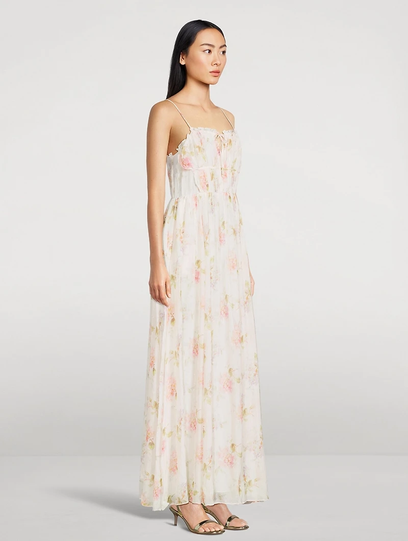 Santee Chiffon Maxi Dress Floral Print