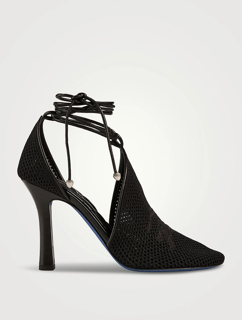 Mesh Ankle-Tie Pumps