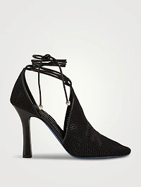 Mesh Ankle-Tie Pumps