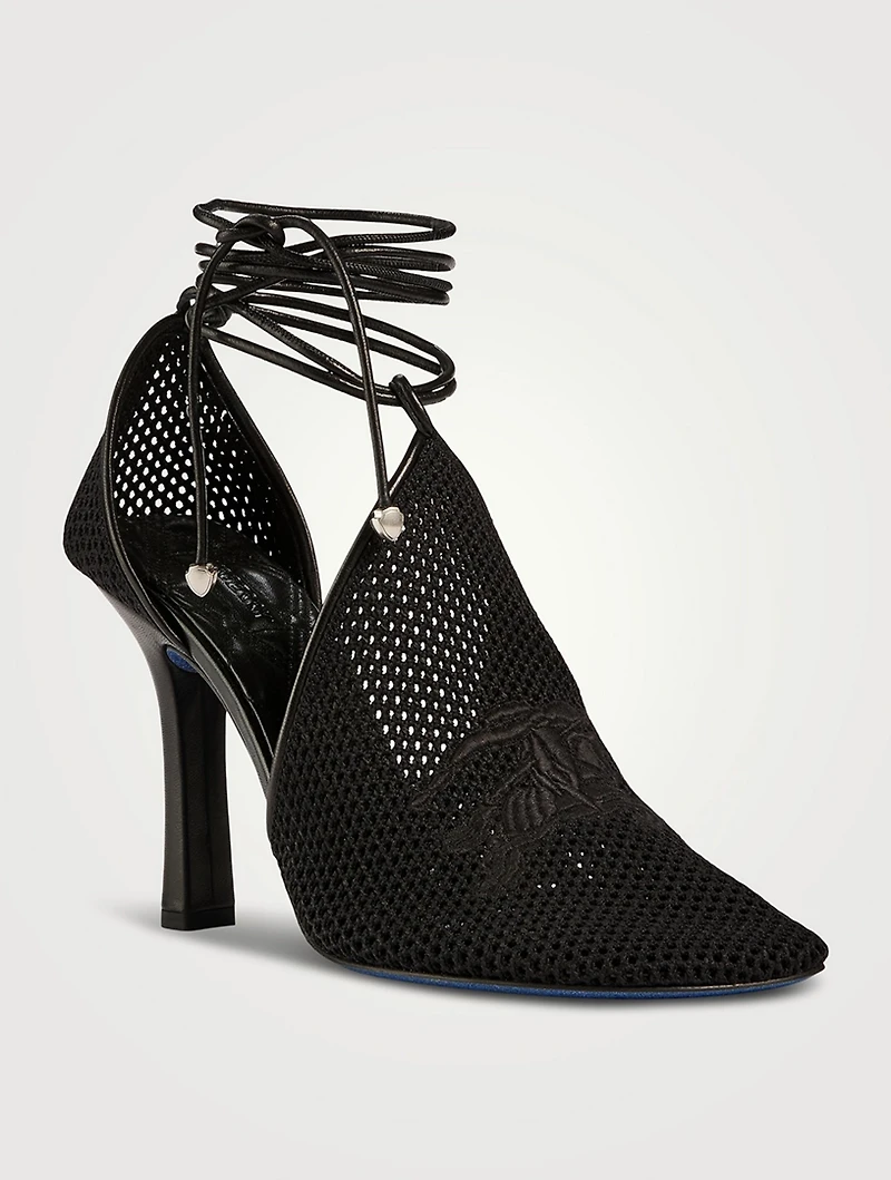 Mesh Ankle-Tie Pumps