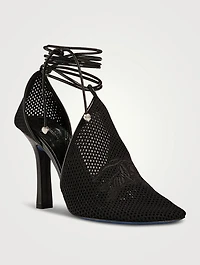 Mesh Ankle-Tie Pumps