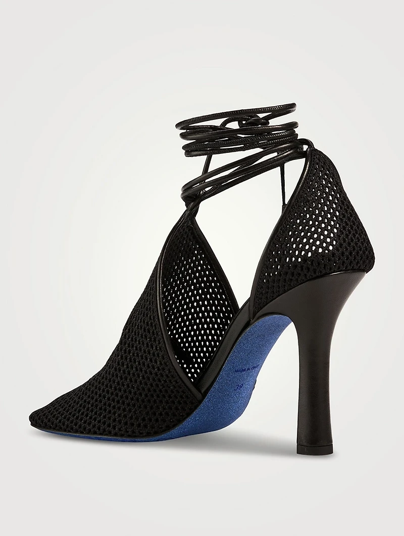 Mesh Ankle-Tie Pumps