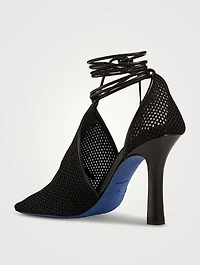 Mesh Ankle-Tie Pumps